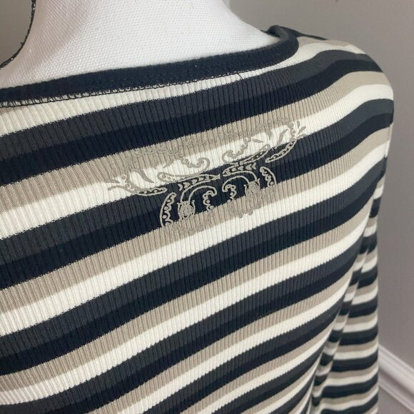 Fransa Ribbed Striped T-shirt  size Medium - Picture 6 of 10